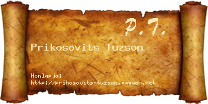 Prikosovits Tuzson névjegykártya